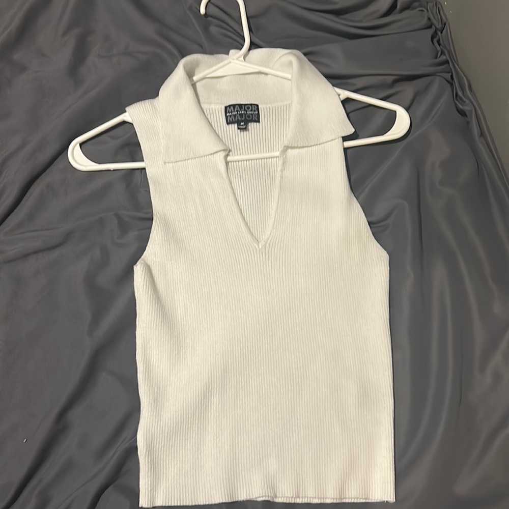 white tank top